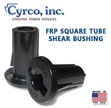 Cyrco pultruded frp fiberglass square tube shear bushing small banner