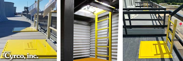 Fan Deck Hatchway Door Ladder Access to Drift Eliminator, Side Door Access FRP Walkway