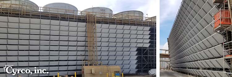 Cyrco Replaces Air Inlet Louvers on Cross Flow Field Erected Cooling Towers