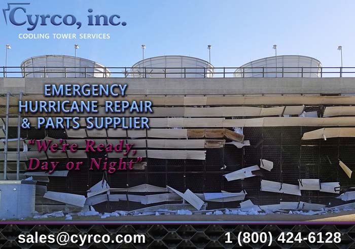 Cyrco 24hr Cooling Tower Emergency Hurrican Repair Louver Damage
