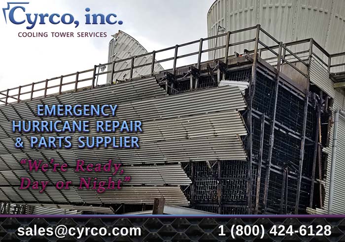 Cyrco 24hr Cooling Tower Emergency Repair Energy Power Plant Hurricane Fan Tower Damage
