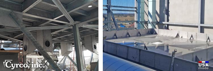 Cyrco fabricates replacement aftermarket cold water collection basins for cooling tower parts