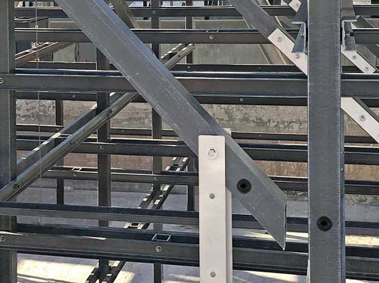 Cyrco's FRP fiberglass shear bushings in cooling tower structural framing