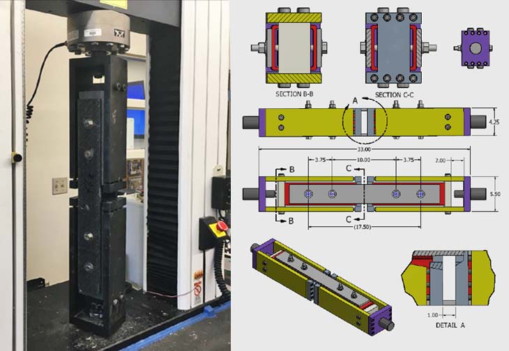 FRP Tube Tensile Tester at Joint School of Nanoscience and Nanoengineering of NC A&T State University