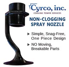 Simple, One-Piece, Snag Free, Nonclogging Spray Nozzles for Heavy Particulate Cooling Towers