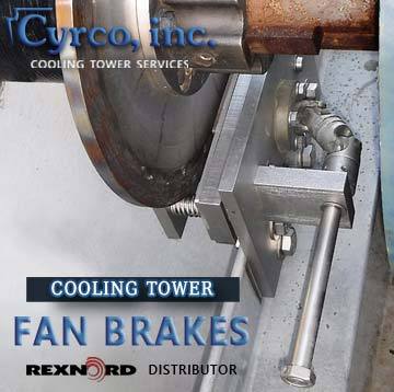 Fan brakes for field erected cooling tower