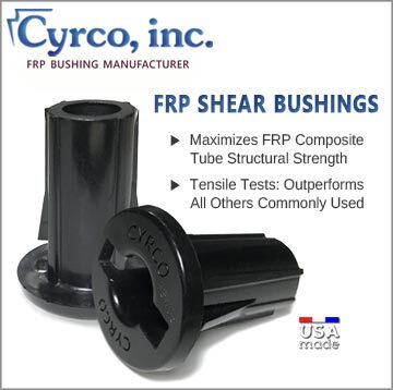 Cyrco FRP Fiberglass Square Tube Shear Bushings